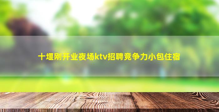 十堰刚开业夜场ktv招聘竞争力小包住宿